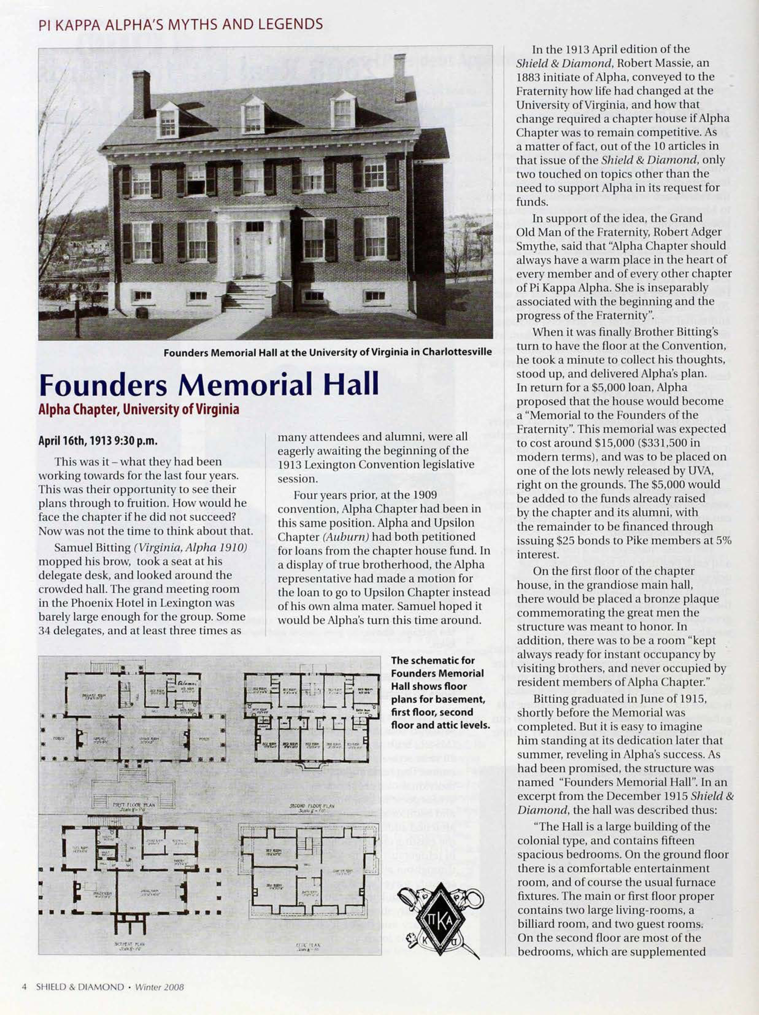 Pi Kappa Alpha's Myths and Legends, Winter 2008